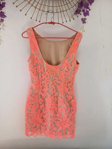 Ladakh Coral Lace Sheath Dress