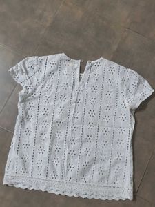 White Broderie Anglaise Top
