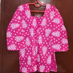 Vibrant Pink Printed Kurta