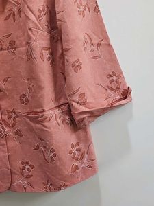 Salmon color Floral Print Blazer