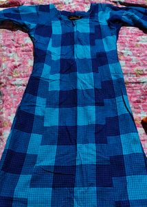 Stylish Blue Checked Kurta