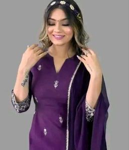 🚫 Free delivery Elegant Purple Kurta Set