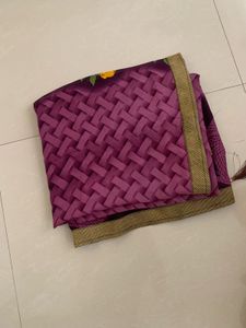 Beautiful Purple Floral Print Saree