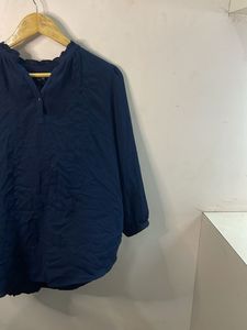 LOFT Navy Blue Sheer Blouse