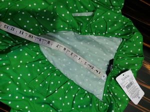 Green Polka Dot Wrap Dress