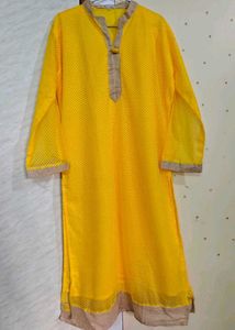 New Yellow Textured Kurta 💛