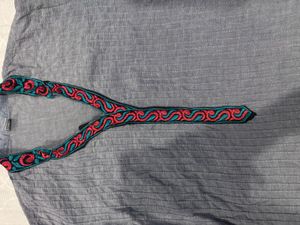 Embroidered Grey Kurta