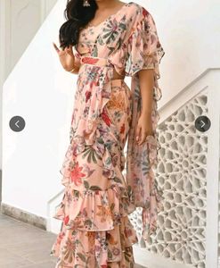Designer Floral  saree with blouse