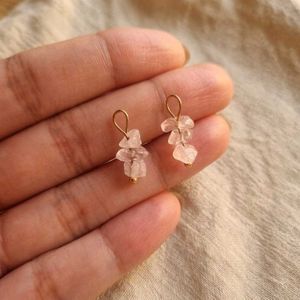 Rose Quartz Chip Drop Charms
