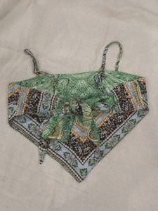 Urbanic Green Scarf Top