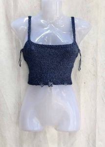 I. Sparkly Knit Crop Top