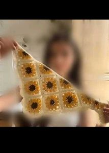 Handmade Crochet Sunflower Scarf