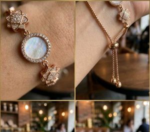 Elegant Rose Gold Bracelet with Mother of Pearl