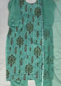 Elegant Teal Paisley Print Kurta Set