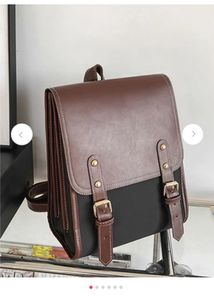 Stylish Leather &amp; Canvas Backpack