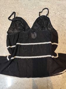 Cute Black Lace Babydoll Top