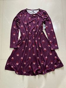 Purple Floral Print Mini Dress
