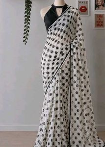 Elegant Polka Dot Saree