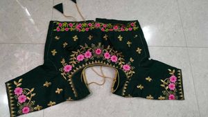 Embroidered Green Saree