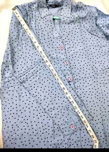 Zudio Xxl Blue Polka Dot Shirt Tunic