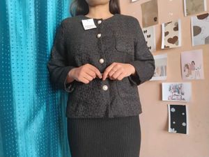 ❤️Elegant Textured Jacket with Pearl Buttons❤️