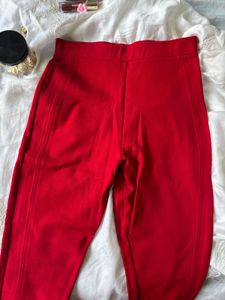 Y2K red boot cut pant