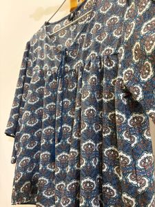 Blue Paisley print Top