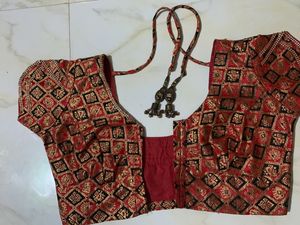 Red With Black Stone Blouse