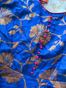 Royal Blue &amp; Pink Anarkali Set