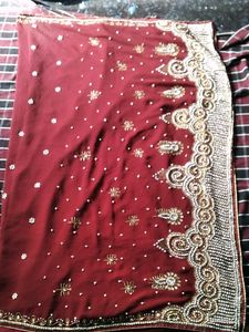 Havy Stone Work No Blouse/No Return /No refund