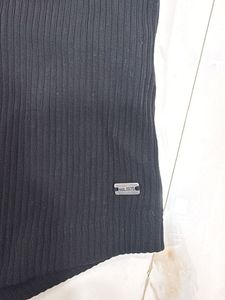 Zara Black Ribbed Racerback Tank Top