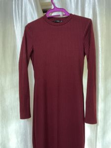 Ribbed Long Sleeve Maxi Dress