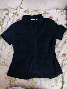 Classic black Button-Up croset Top/shirt