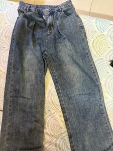 Womens Vintage Blue Wide Leg Jeans