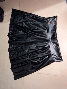 Black Faux Leather Mini Skirt