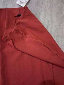 Chic Rust-Colored Wrap Skirt