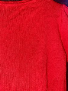 Red Cropped Button-Up Top