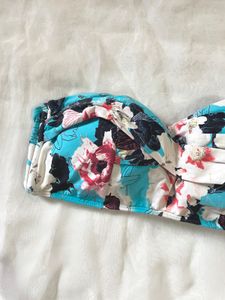 Floral Print Bandeau Bikini Top