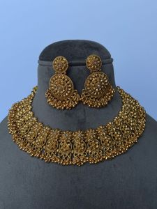 Exquisite Gold-Tone Necklace & Earring Set