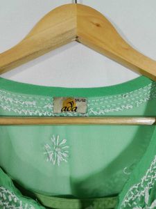 Green Embroidered Kurta For Women's