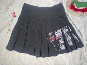 Anime Graphic Pleated Mini Skirt