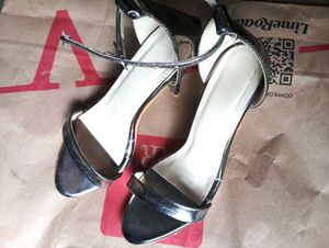 Chic Metallic Ankle Strap Heels
