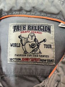 TRUE RELIGION SHIRT EMBROIDERY ON POCKETS