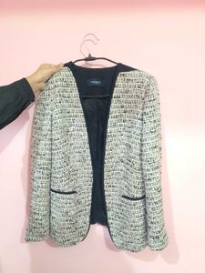 Textured Grey Blazer Jacket