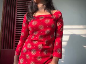 Stylish Red Printed Kurta