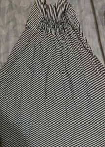Striped Strapless Maxi Dress