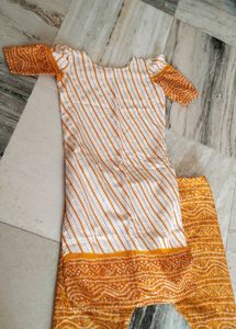 Mustard Straight Kurti With Pant