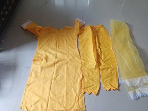 Elegant Yellow Kurta Set with Dupatta
