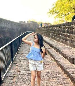 Blue  strap Top