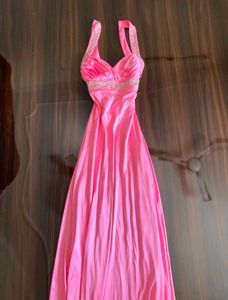 Stunning Pink Embellished Halter Neck Dress